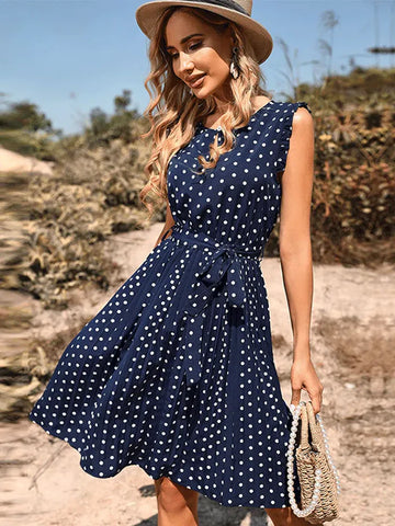 Midikleid Real mit Punktmuster